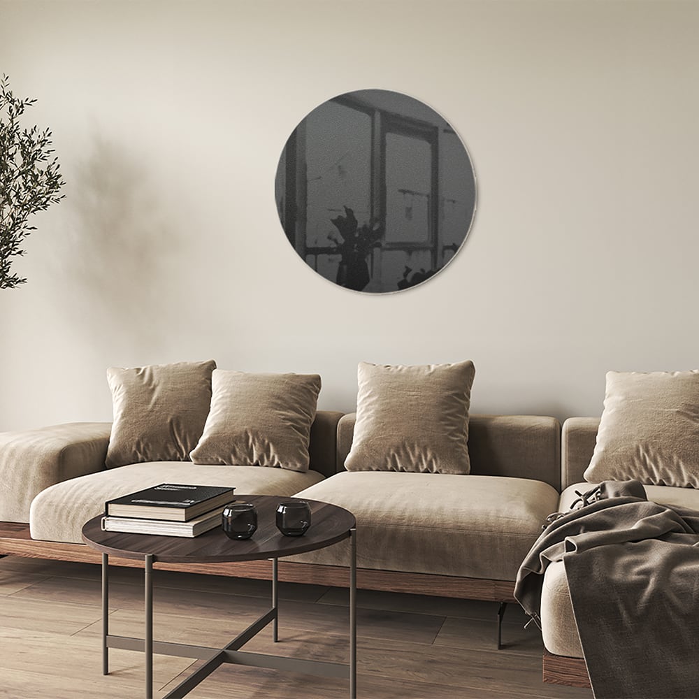 Modernes Glasbild im Schwarz-Weiß-Stil