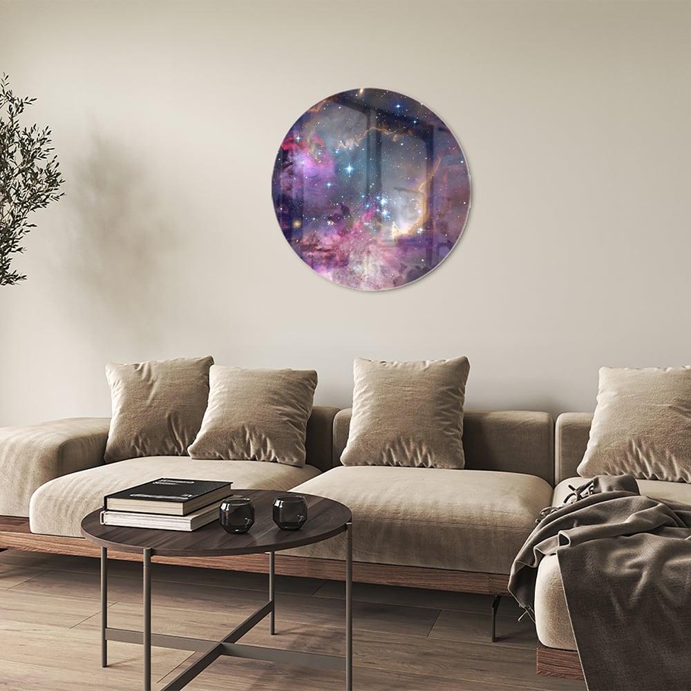 Zauberhaftes Glasbild mit dem Universum