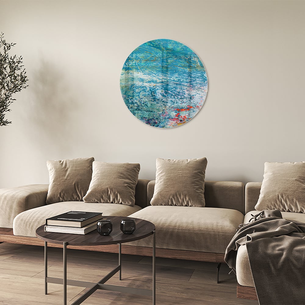 Farbenfrohes Glasbild mit abstraktem Muster
