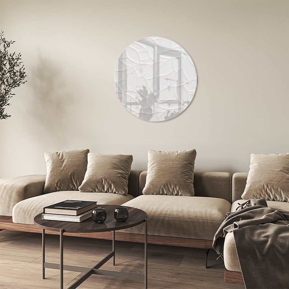 Elegantes Glasbild mit weißer Textur