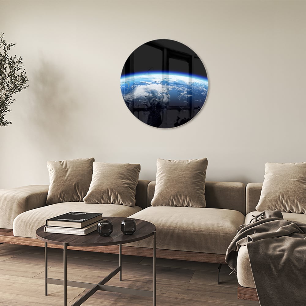 Wunderschönes Glasbild mit der Erde
