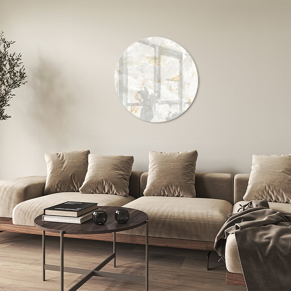 Elegantes Glasbild mit Gold und Grau