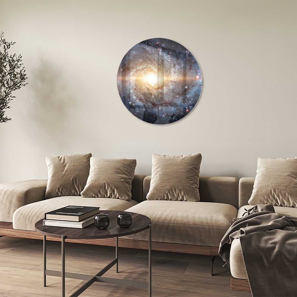 Glasbild mit einer zauberhaften Galaxie