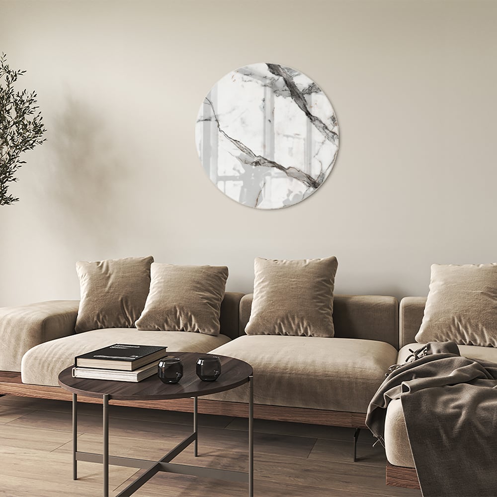 Elegantes Glasbild in Marmoroptik