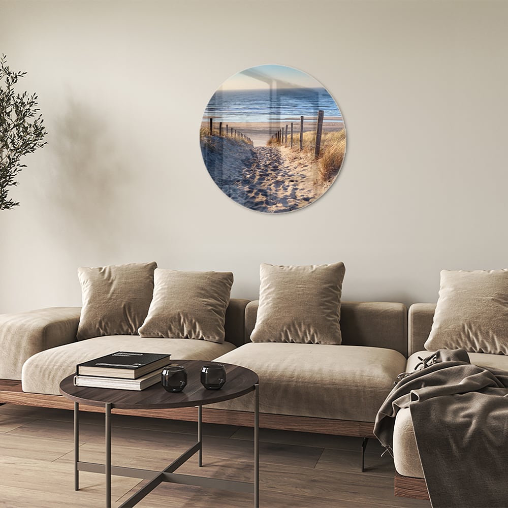 Glasbild – Sandweg zum Strand