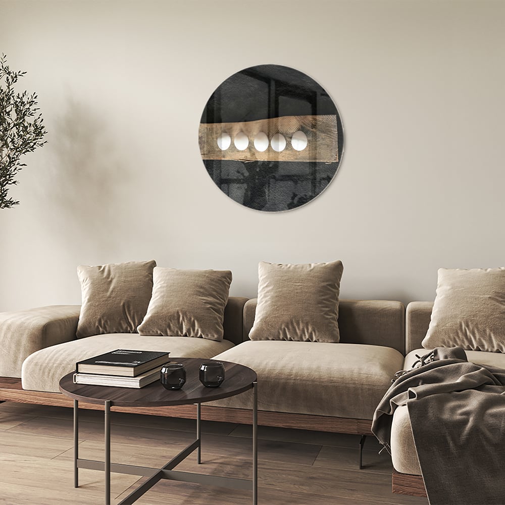 Elegantes Glasbild mit beleuchteten Akzenten