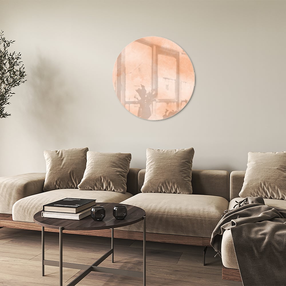 Glasbild in warmen Farbtönen für ein elegantes Interieur