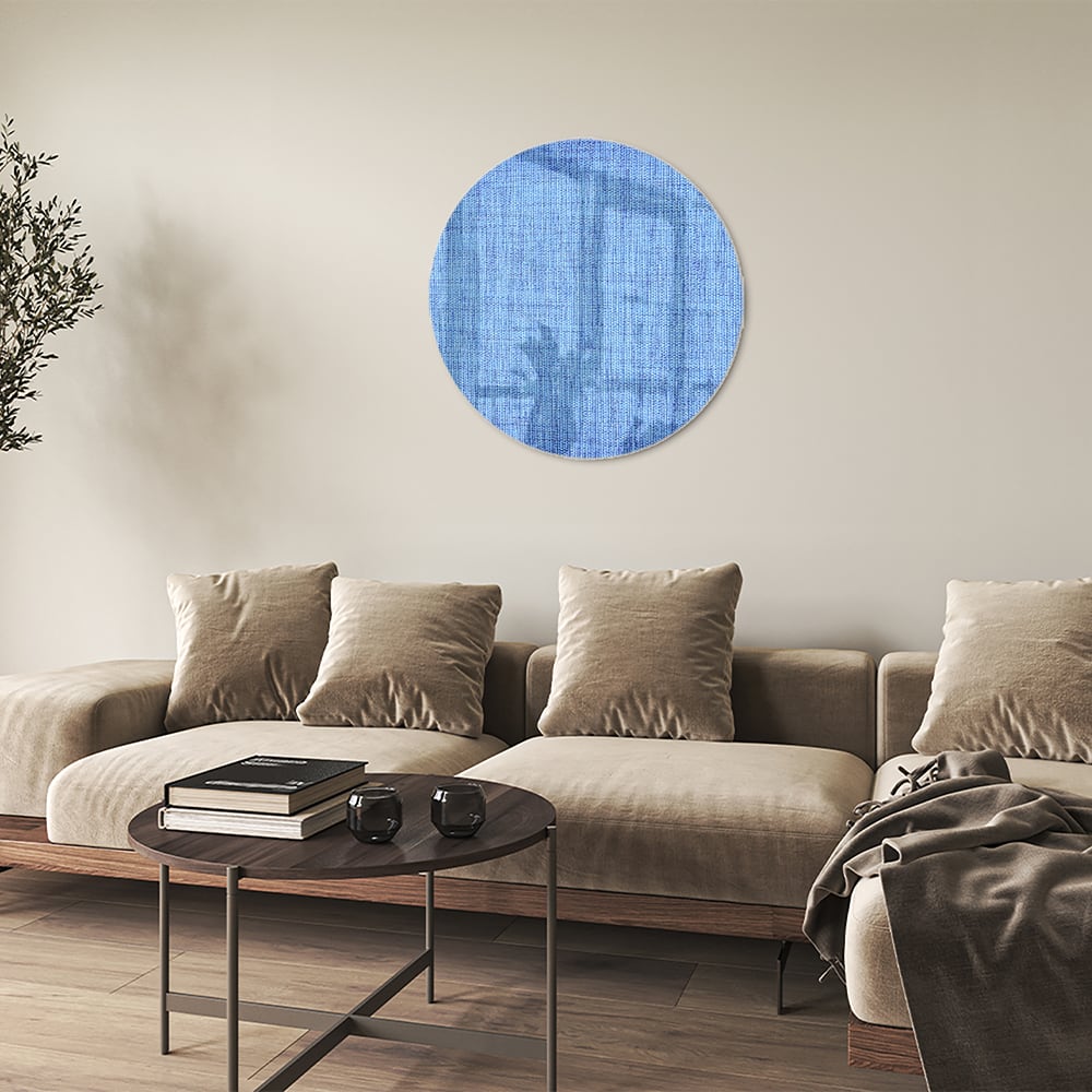 Elegantes blaues Glasbild für moderne Innenräume