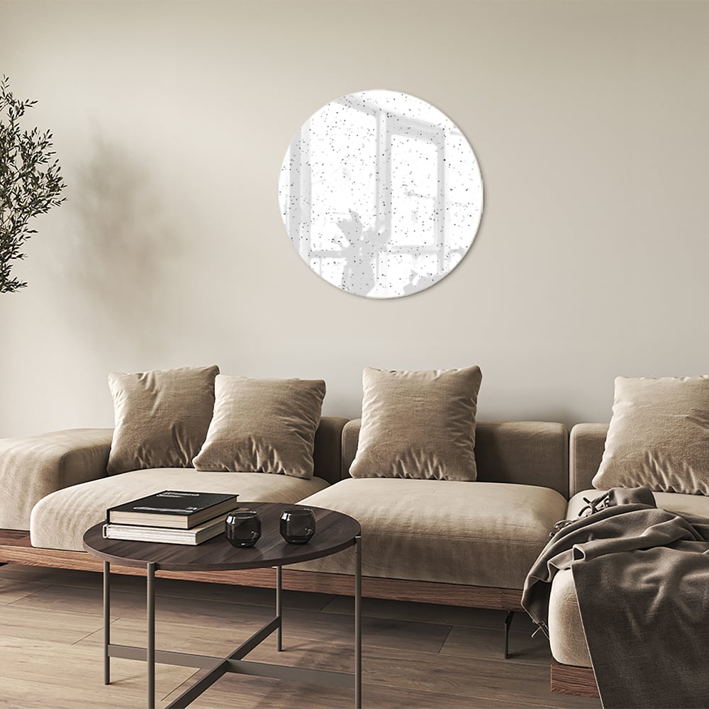 Modernes Glasbild mit dezenten Sprenkeln