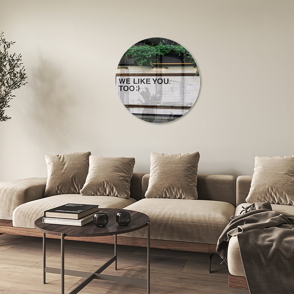 Glasbild 'We Like You Too' mit Pflanzen