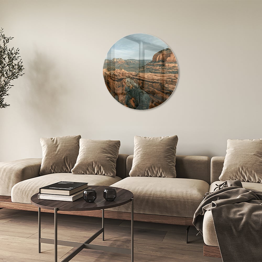 Atemberaubendes Glasbild mit Bergen