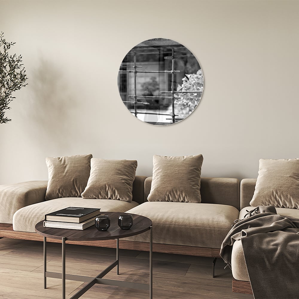 Modernes Glasbild mit Fensterblick