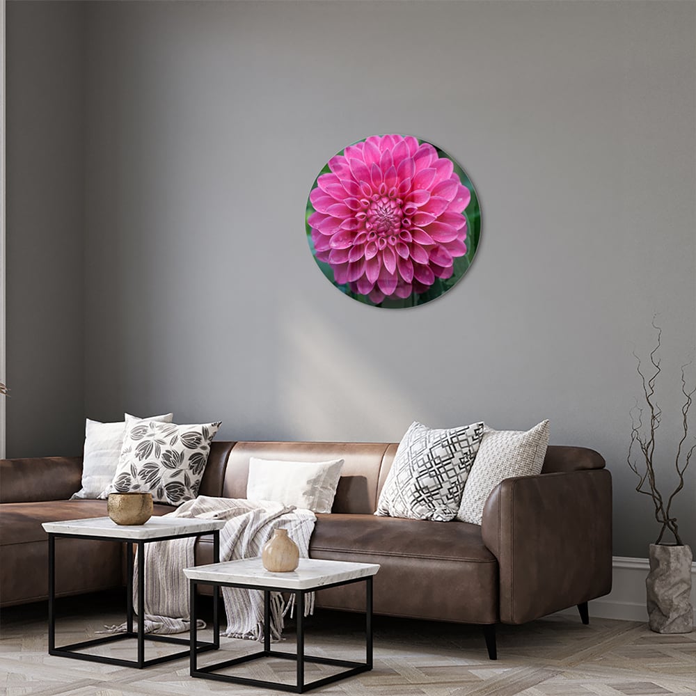 Wunderschönes Glasbild mit rosa Blume
