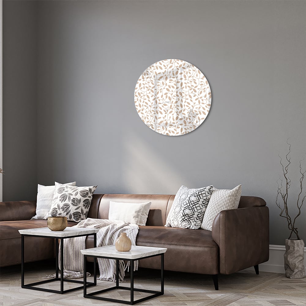 Elegantes Glasbild mit Blattmuster