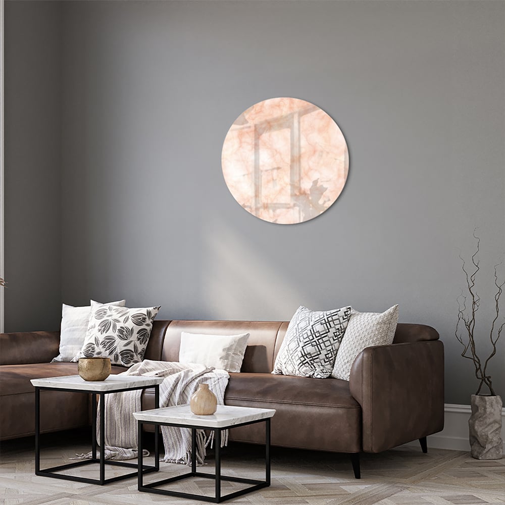 Hellrosa abstraktes Glasbild für ein elegantes Interieur