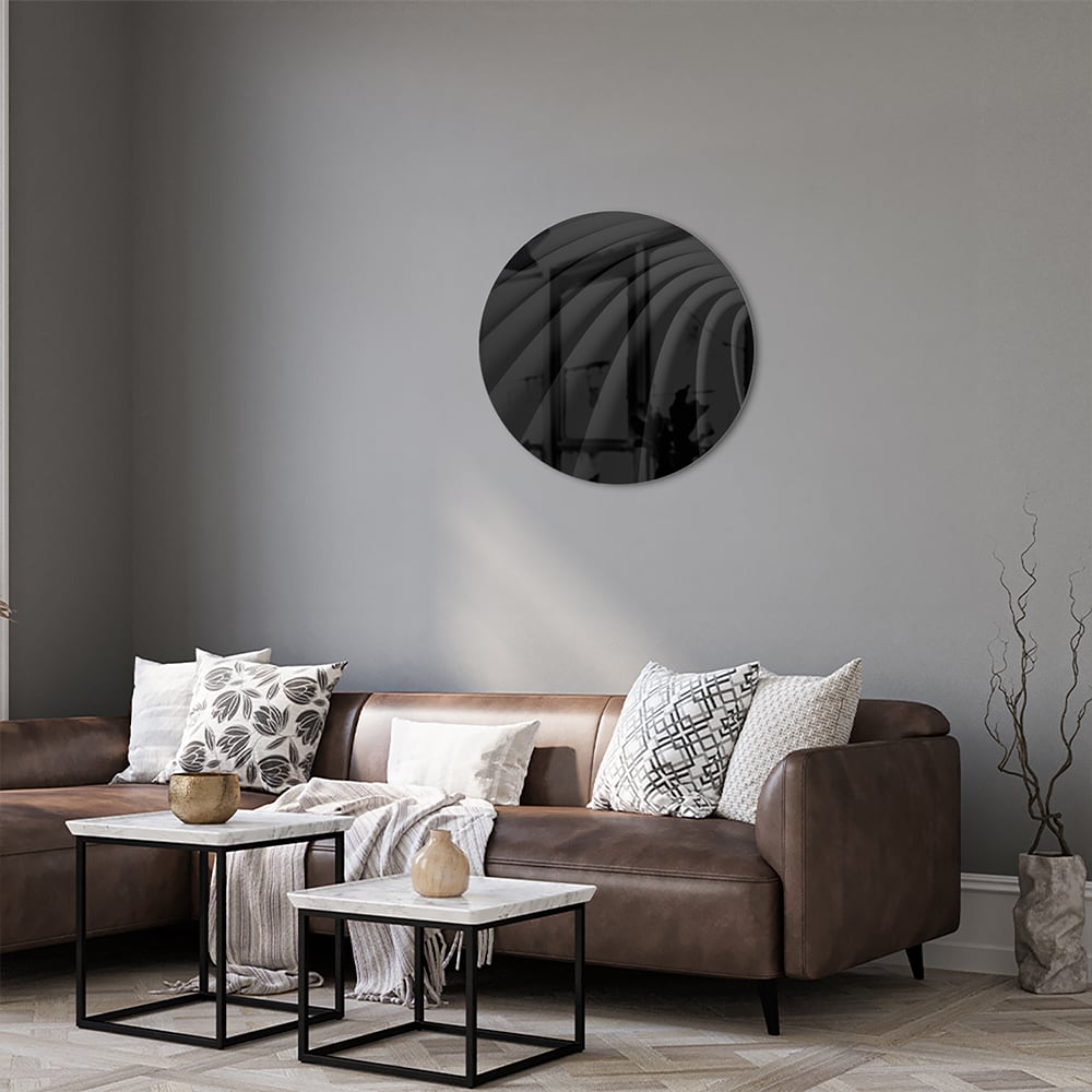 Elegantes schwarzes Glasbild für ein modernes Interieur