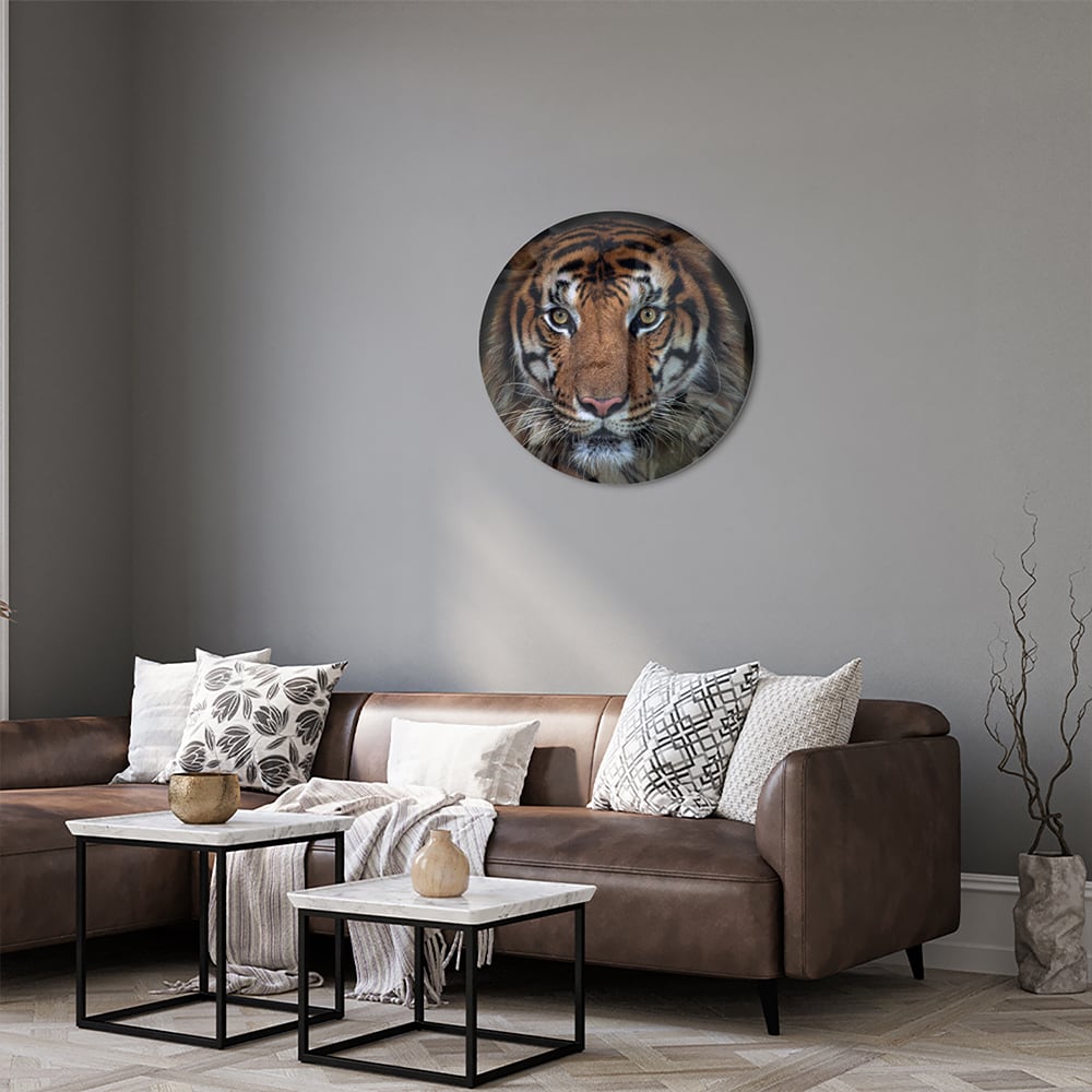 Kraftvoller Tiger – Glasbild für Ihr Interieur