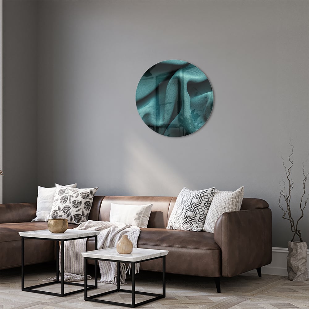 Elegantes Glasbild mit blau-grünem Design