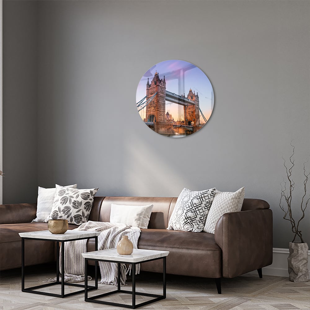 Glasbild mit der Tower Bridge in London
