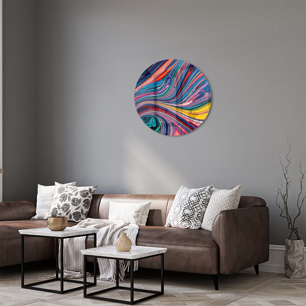 Farbenfrohes abstraktes Glasbild für ein modernes Interieur