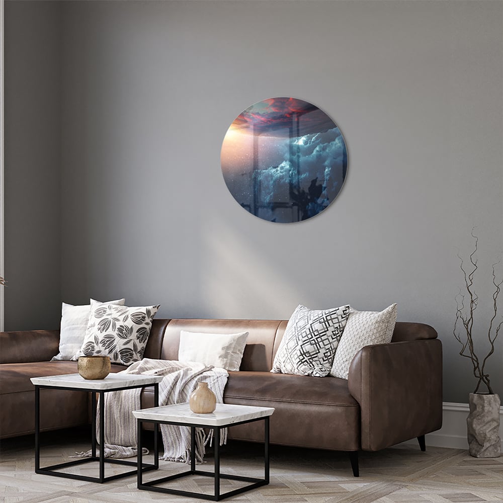 Glasbild mit kosmischem Ausblick