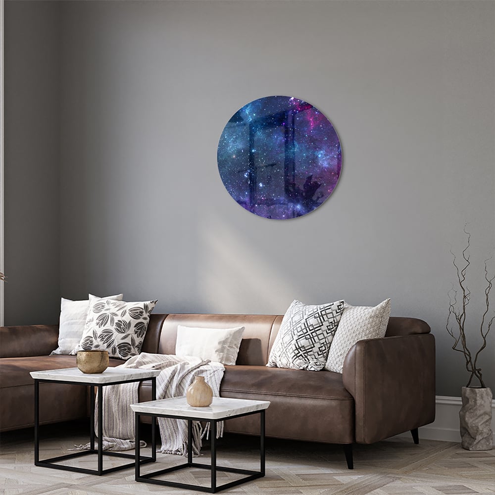 Magisches Glasbild mit dem Universum