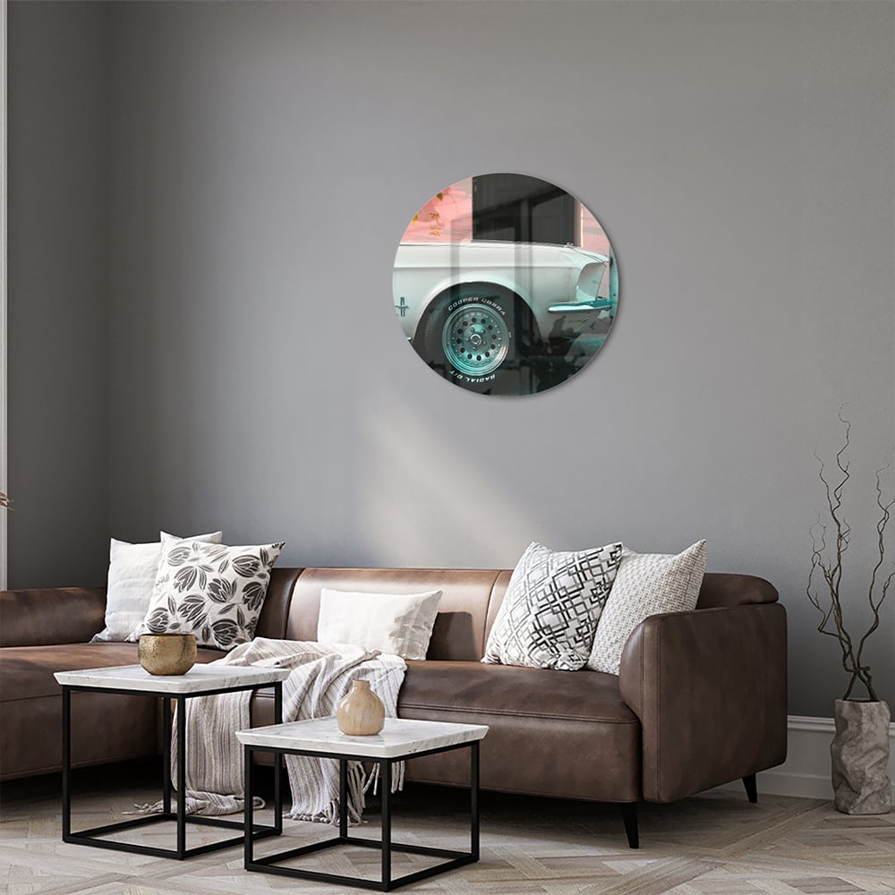 Vintage-Auto-Glasbild für luxuriöse Innenräume