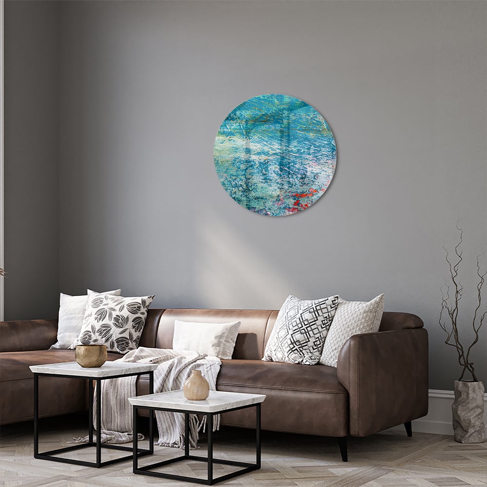 Farbenfrohes Glasbild mit abstraktem Muster