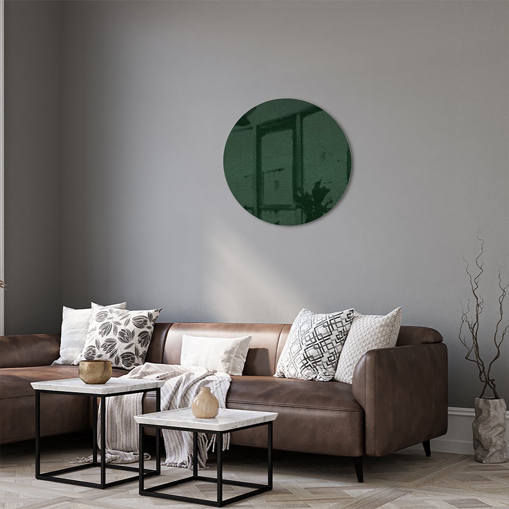 Minimalistisches grünes Glasbild für moderne Einrichtungen