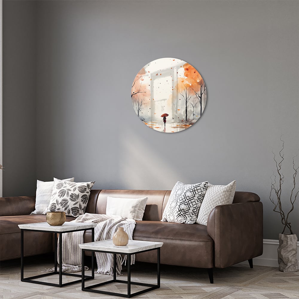 Zauberhaftes Glasbild mit Herbstlandschaft
