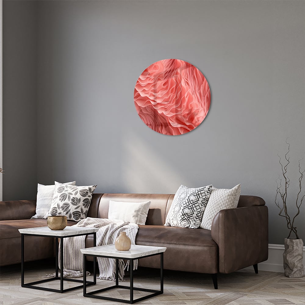 Abstraktes rosa Glasbild mit wellenförmigem Muster