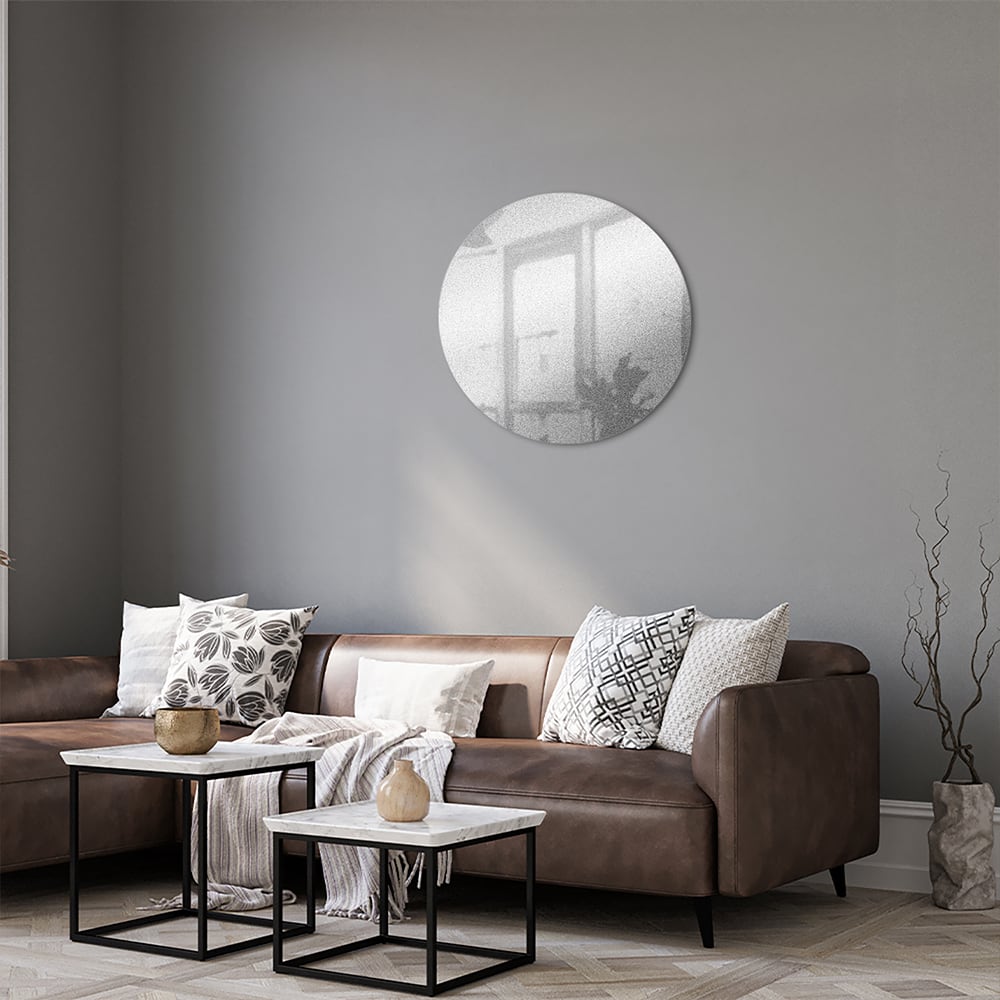 Minimalistisches Glasbild mit Reflexionen