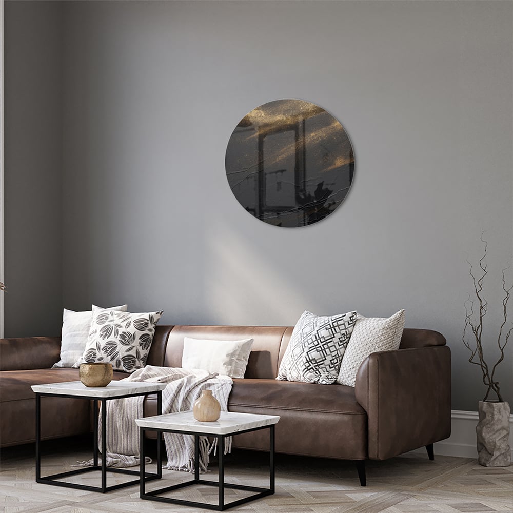 Modernes Glasbild mit goldenen Akzenten