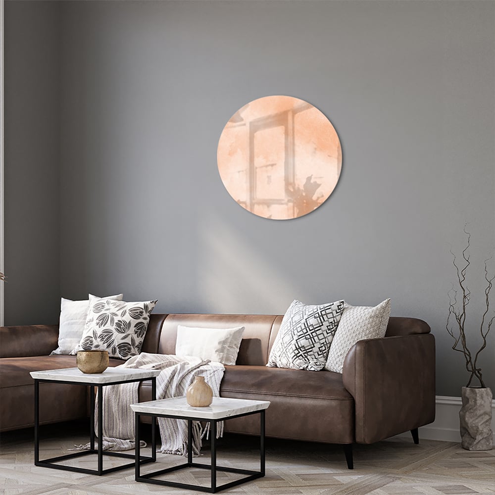 Glasbild in warmen Farbtönen für ein elegantes Interieur