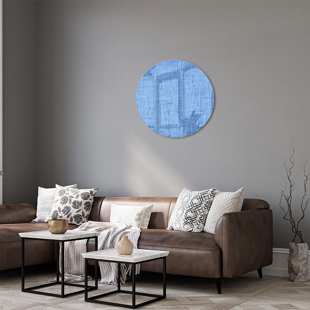 Elegantes blaues Glasbild für moderne Innenräume