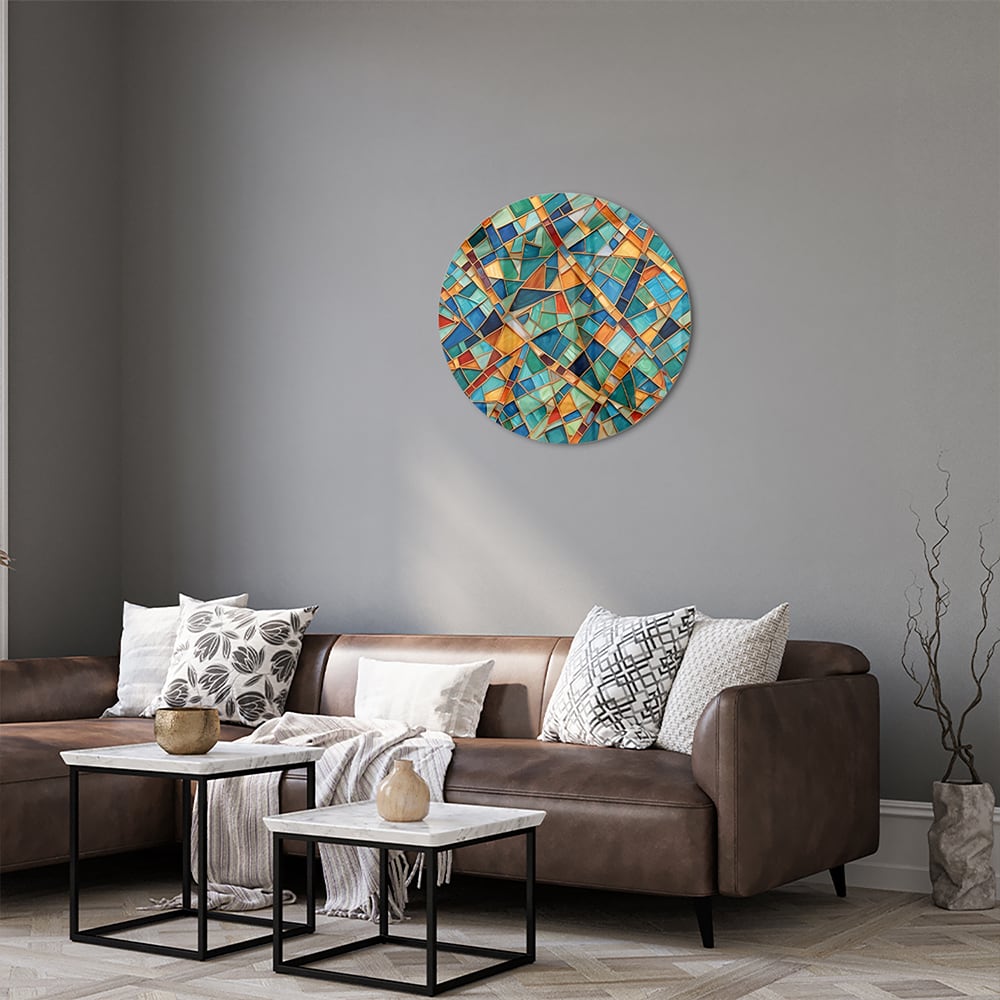 Farbenfrohes abstraktes Glasbild für Ihr Interieur
