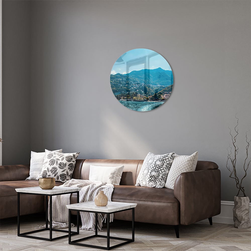 Atemberaubendes Glasbild mit Berglandschaft
