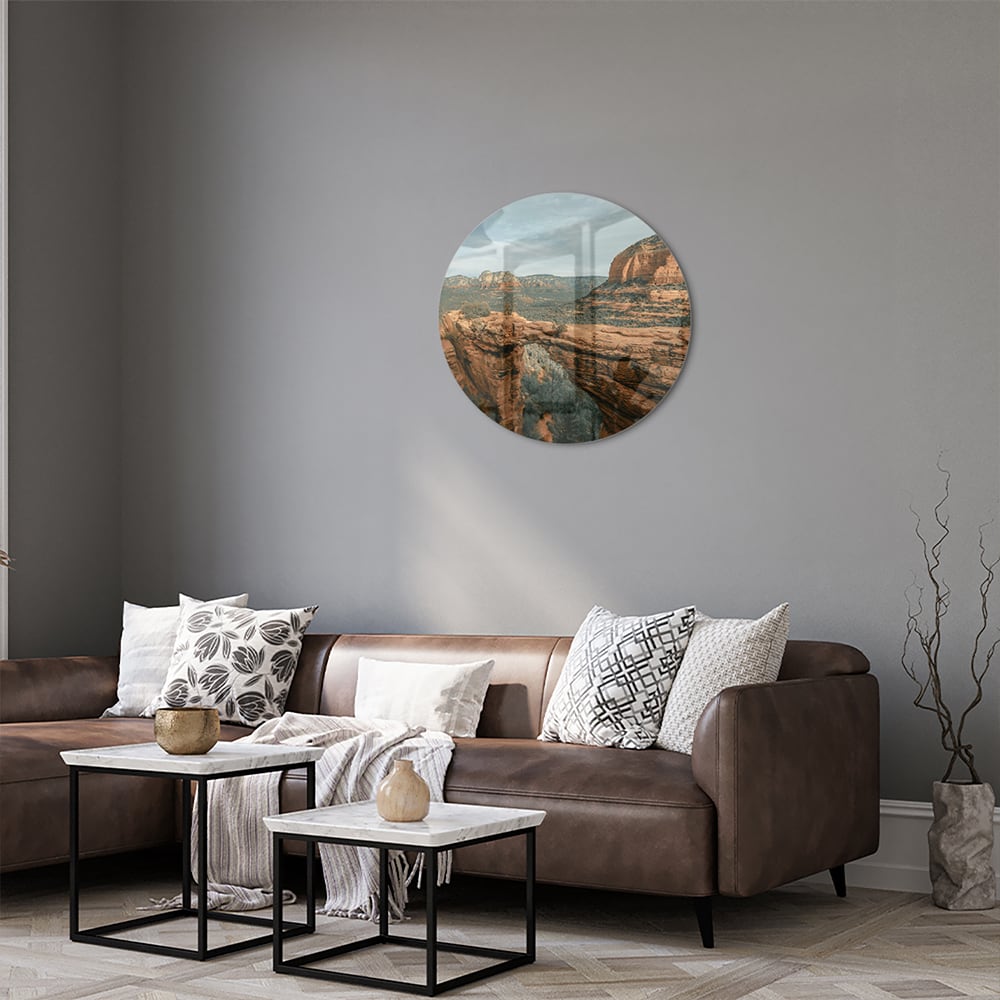 Atemberaubendes Glasbild mit Bergen