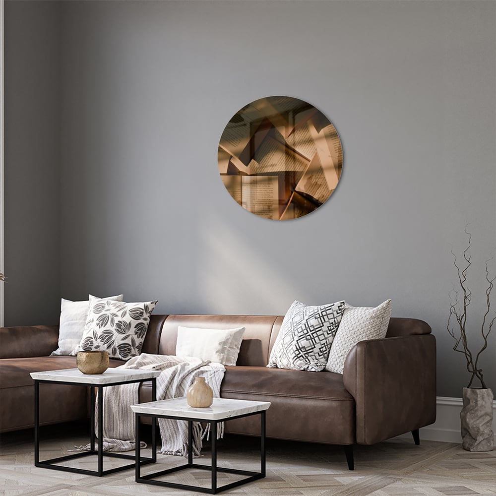Modernes Glasbild mit abstrakten Formen