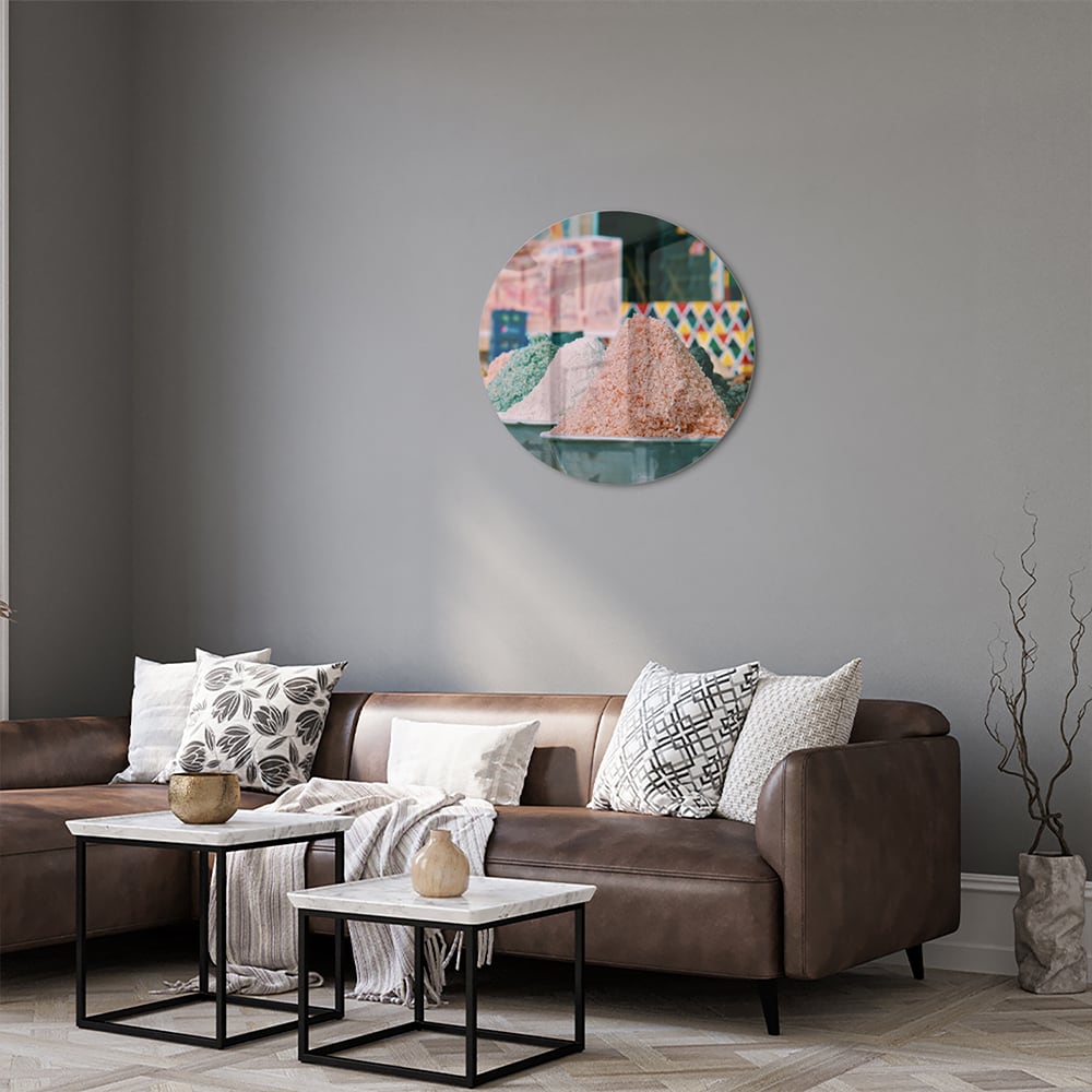 Farbenfrohes Glasbild mit Gewürzen