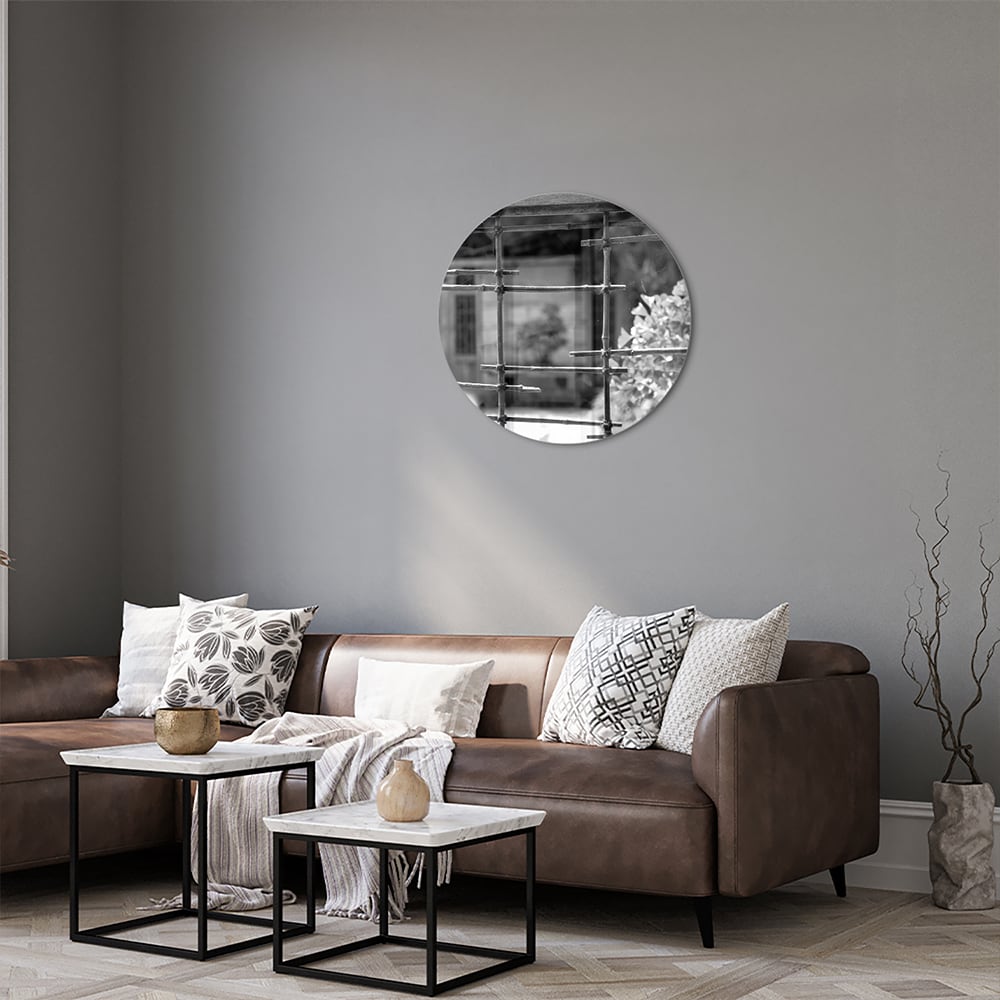 Modernes Glasbild mit Fensterblick