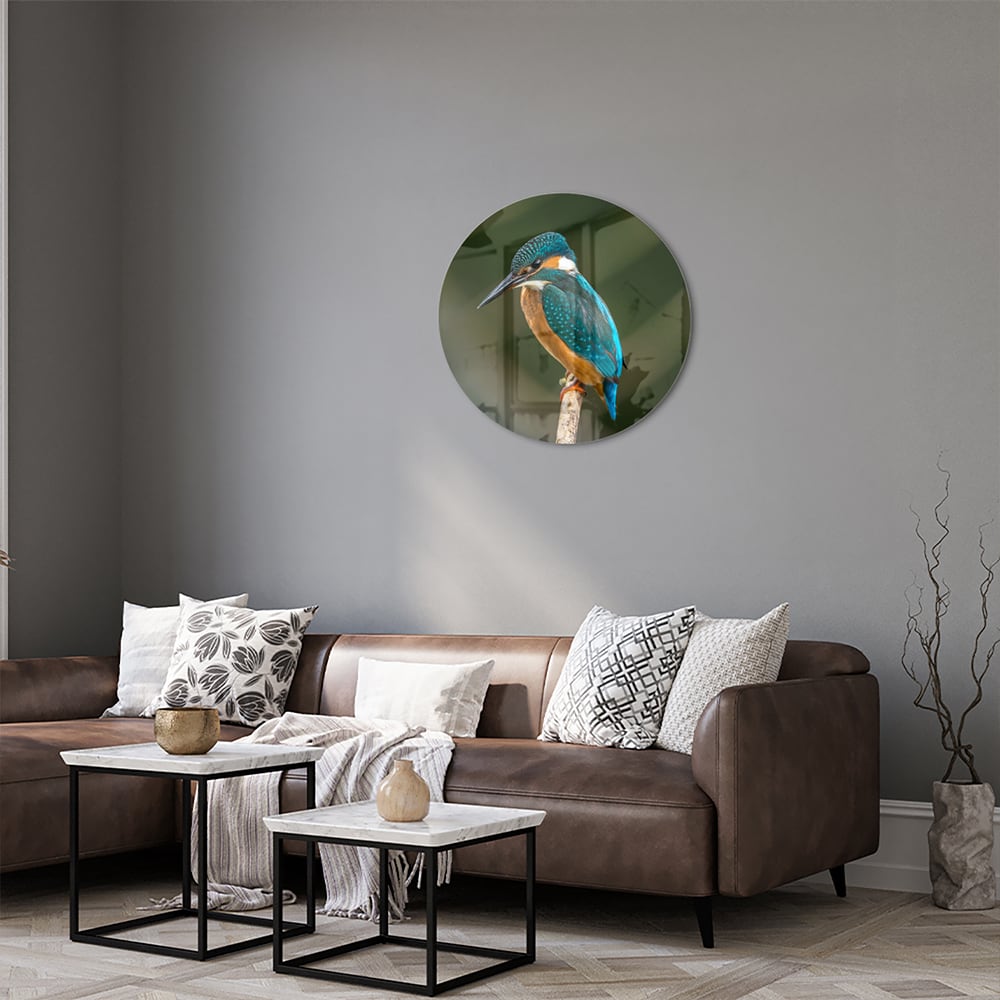 Elegantes Glasbild mit einem Eisvogel